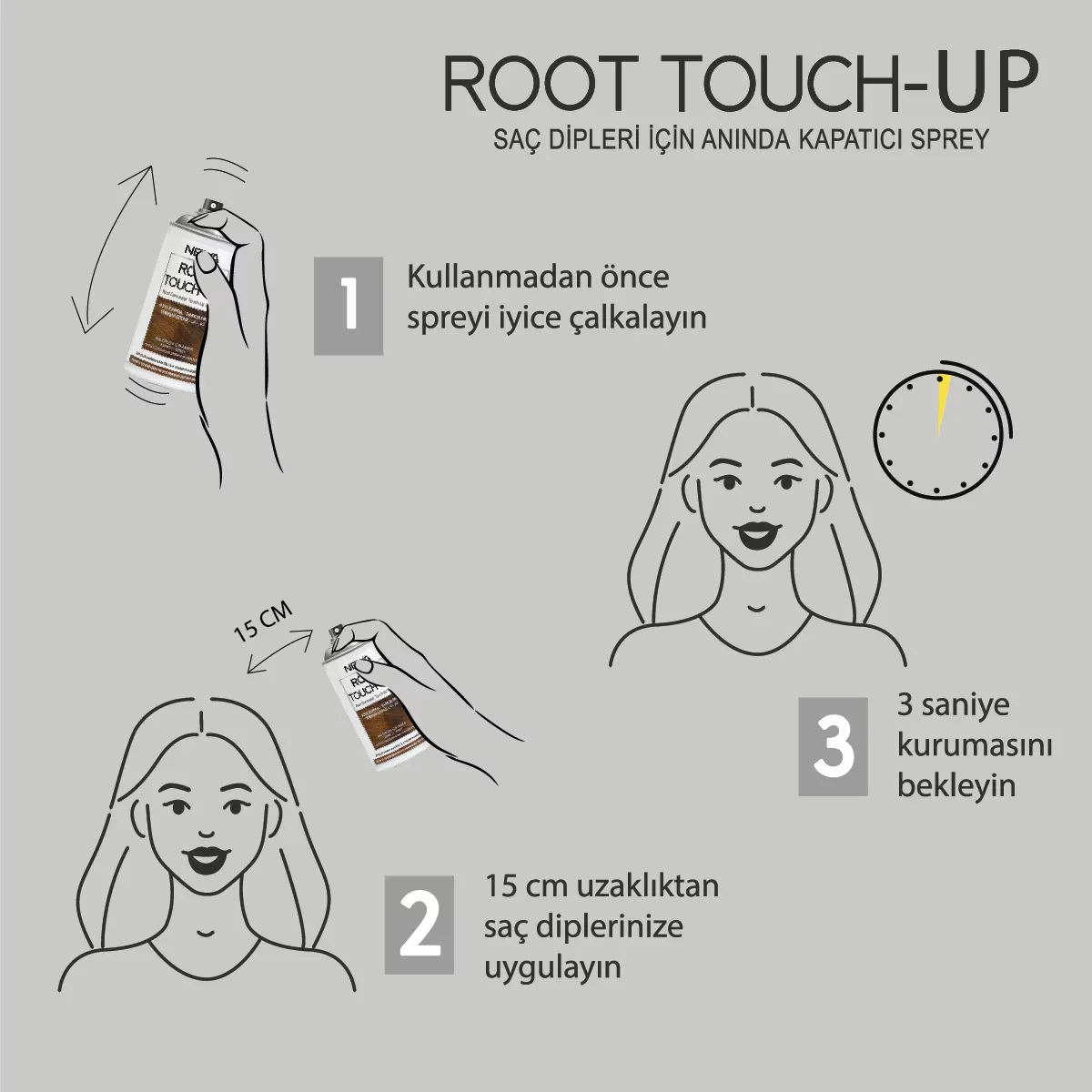 Neva Ansatz Concealer Spray Dunkelblond 75ml