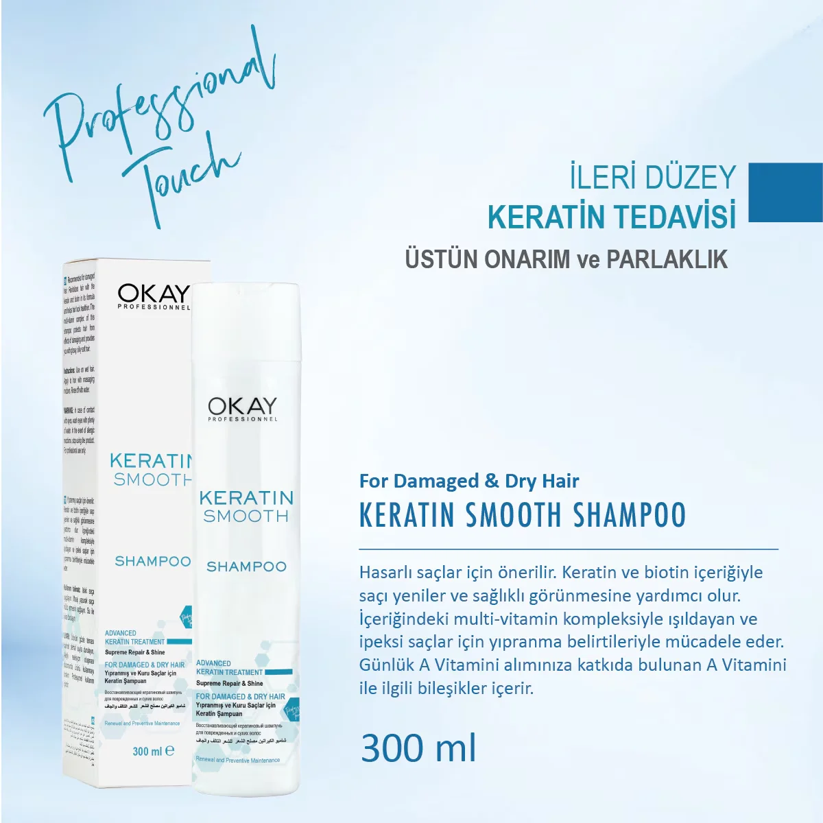 Okay Professionnel Keratin Glättendes Shampoo 300ml