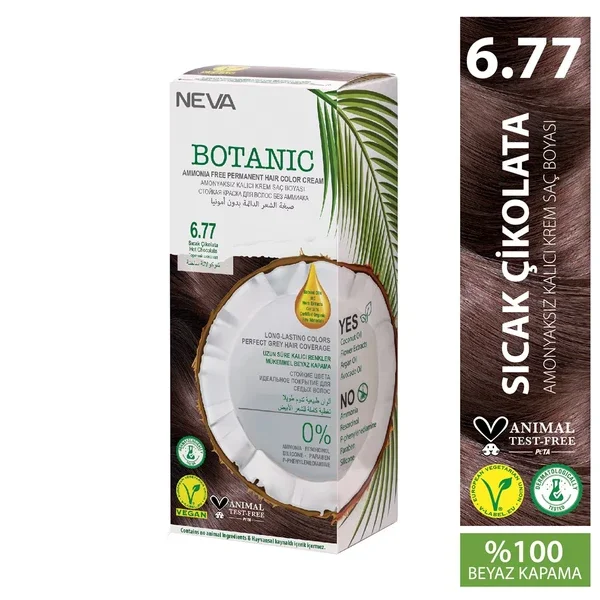 Neva Botanic Hair Dye No: 6.77 hot Chocolate Vegan Ammonia Free