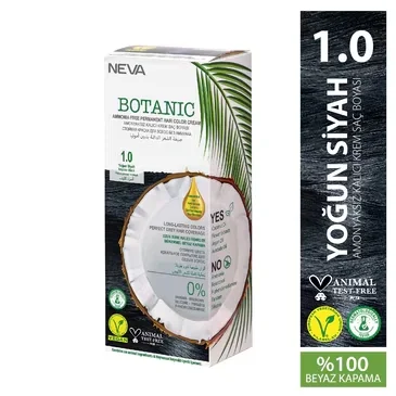 NEVA Vegan Black Hair Dye 1.0 - Ammonia-Free, Gray Coverage