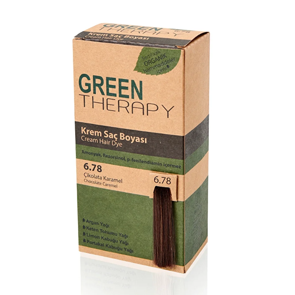 Green Therapy صبغة الشعر الكريمية جرين ثيرابي 6.78 شوكولاتة كراميل