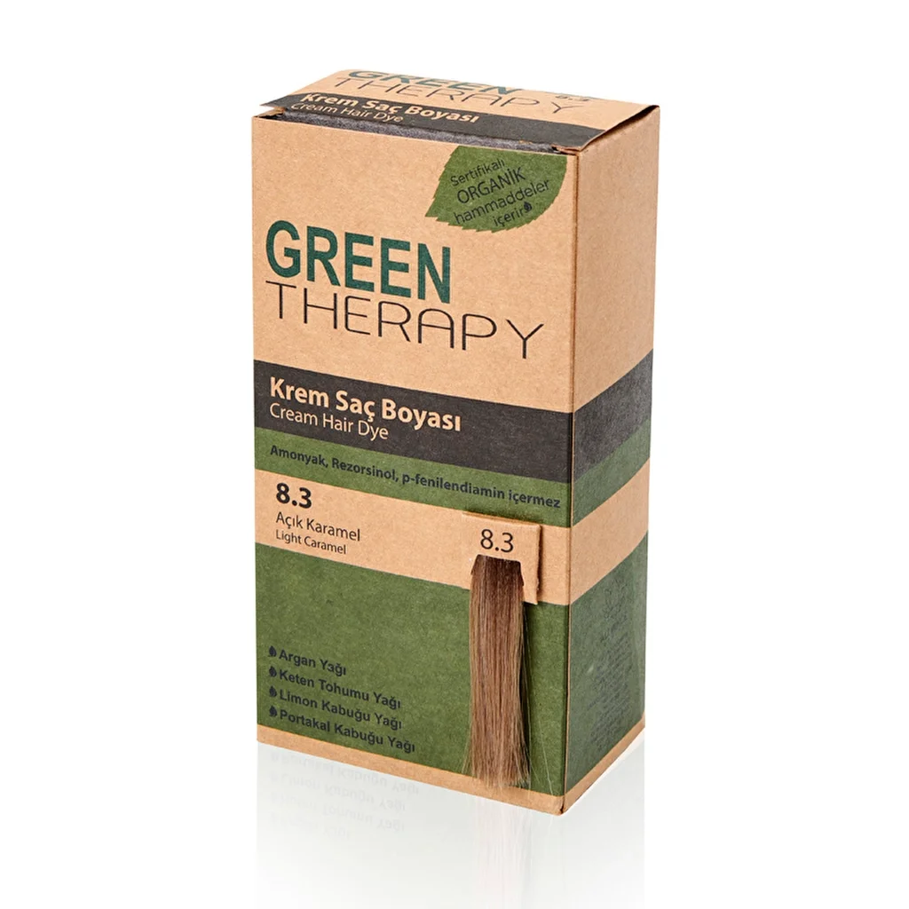 Green Therapy Cream Hair Dye 8.3 light Caramel