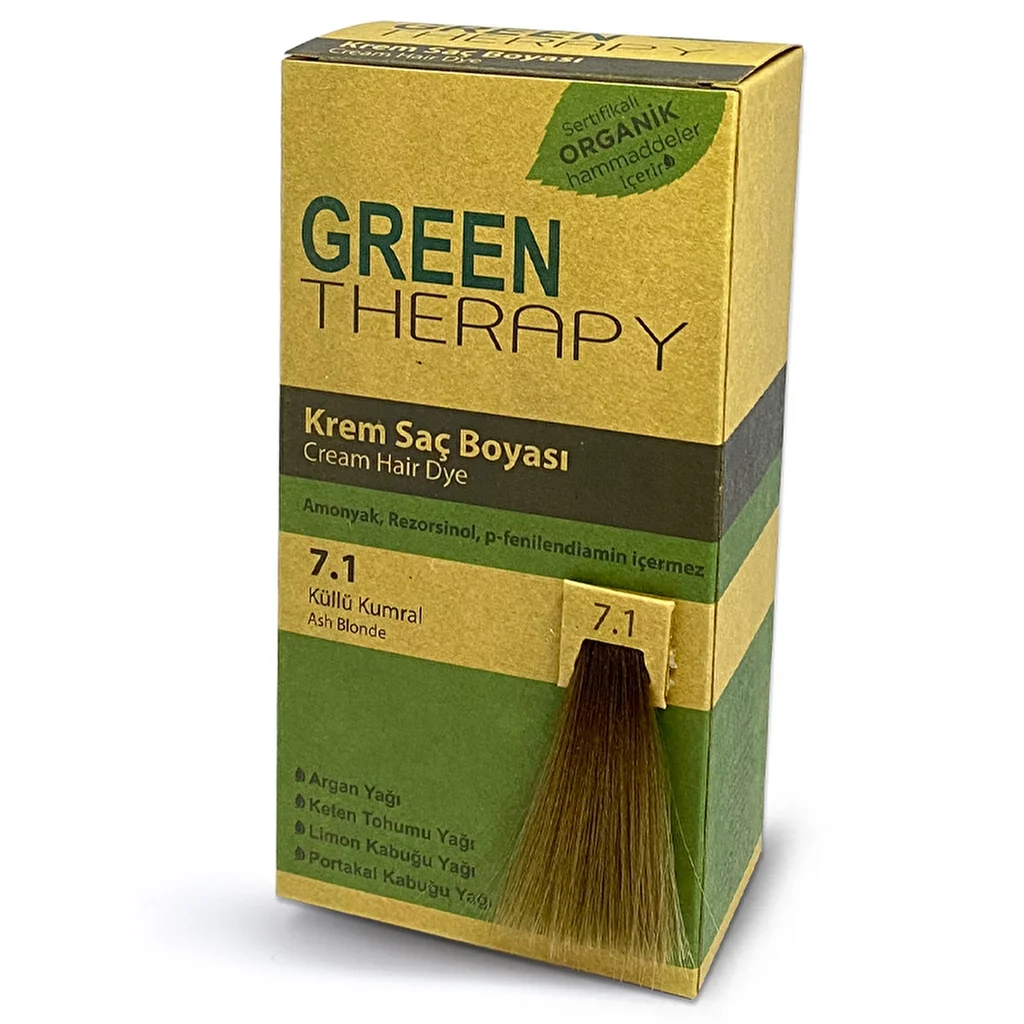 Green Therapy Hair Dye Cream 7.1 ash Brown
