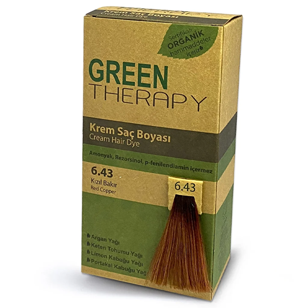 Green Therapy Hair Dye Cream 6.43 red Copper