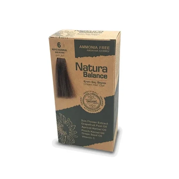 Natura Balance صبغة شعر كريمية من ناتورا بالانس، أشقر داكن 6، قطعة واحدة
