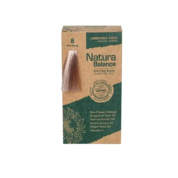 Natura Balance صبغة شعر كريم ناتورا بالانس، أشقر فاتح 8، قطعة واحدة