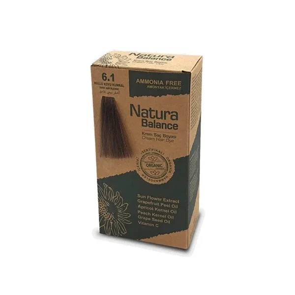 Natura Balance صبغة شعر كريمية من ناتورا بالانس، أشقر غامق 6.1، قطعة واحدة