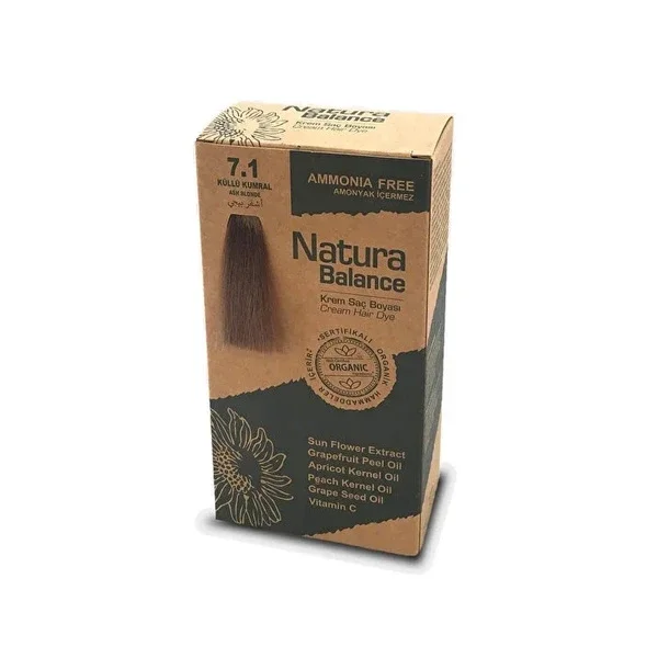 Natura Balance صبغة شعر كريمية من ناتورا بالانس، أشقر رمادي 7.1، قطعة واحدة