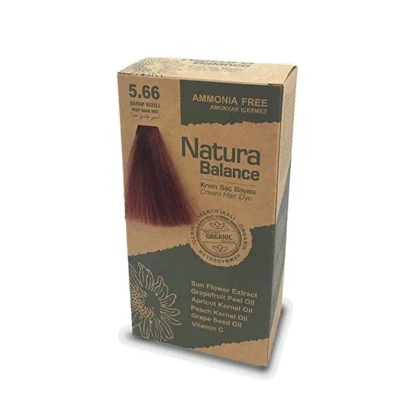 Natura Balance صبغة شعر كريمية من ناتورا بالانس، لون أحمر نبيذي 5.66، قطعة واحدة