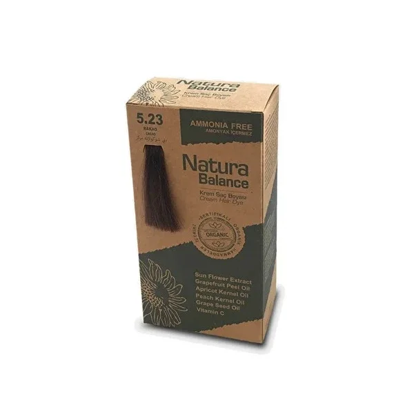 Natura Balance صبغة شعر كريم ناتورا بالانس، لون الكاكاو 5.23، قطعة واحدة