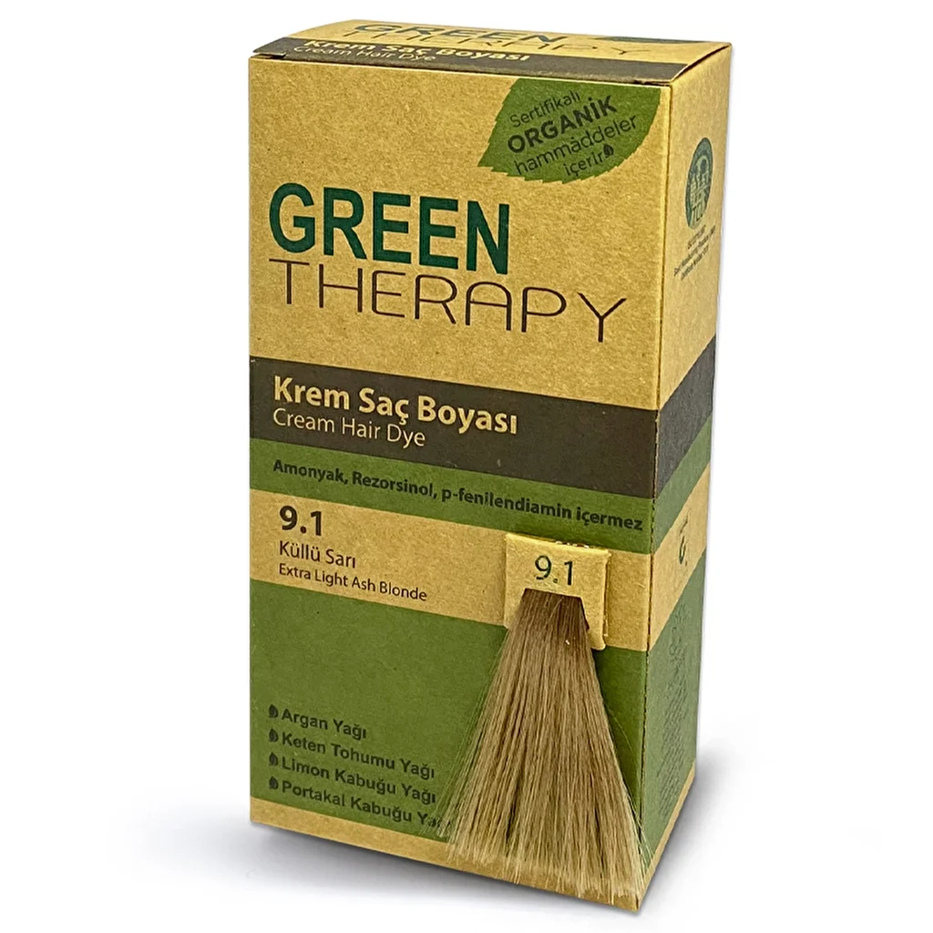Крем для окрашивания волос Green Therapy 9.1 пепельный блондин