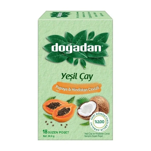 Doğadan Green Tea Papaya & Coconut 18 pcs
