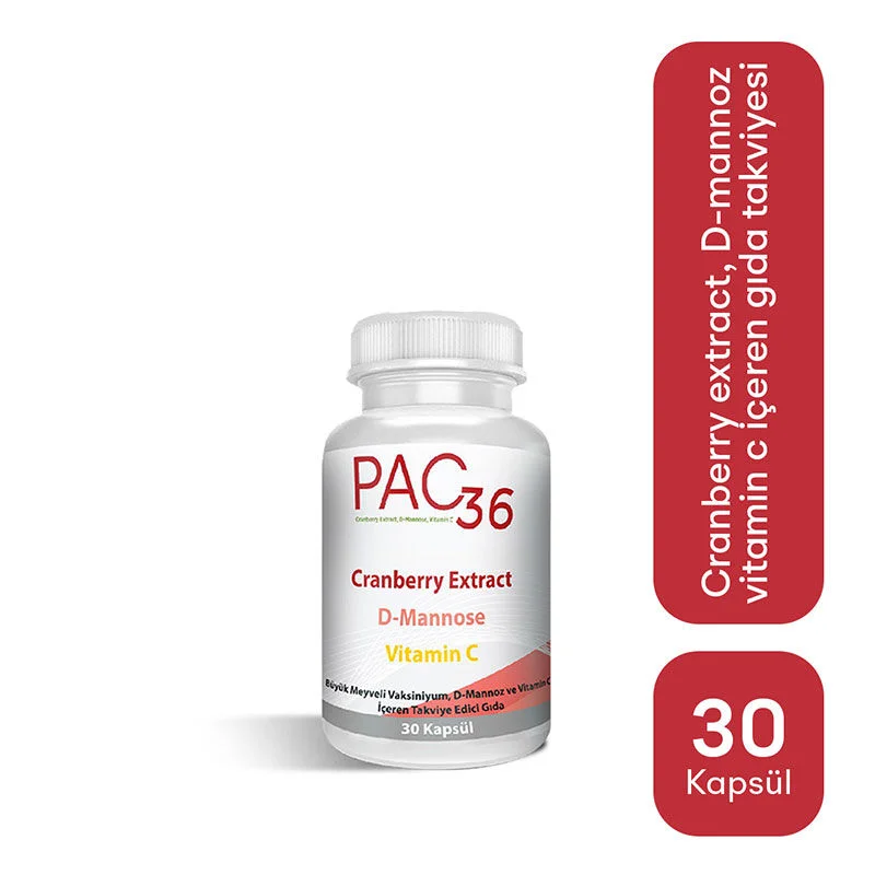 OTC İstanbul İlaç Pac 36 cranberry Extract D-mannose And Vitamin C 30 capsules