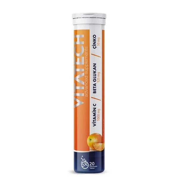 OTC İstanbul İlaç Vitatech Vitamin C Beta Glucan Zinc 20 effervescent Tablets