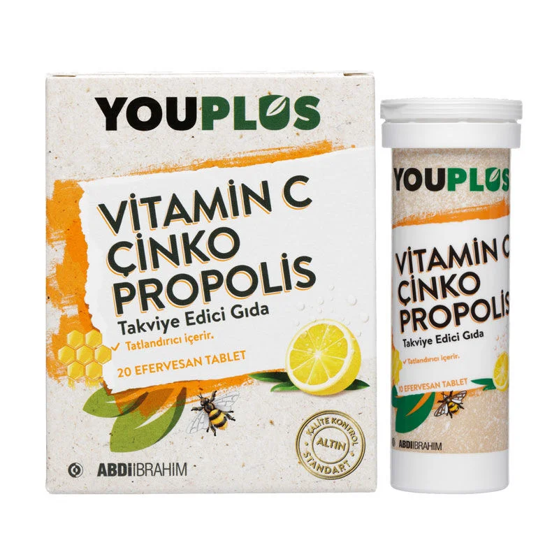 Youplus Vitamin C Zink Propolis Brausetabletten 20 Stück
