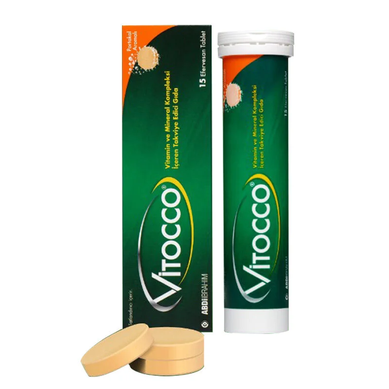 Abdi İbrahim Vitocco Food Supplement Containing Vitamin Minerals 15 effervescent Tablets