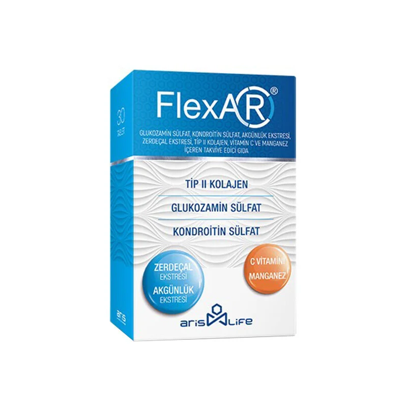 Flexar Type 2 collagen Vitamin C - Manganese Supplement Food 30 tablets