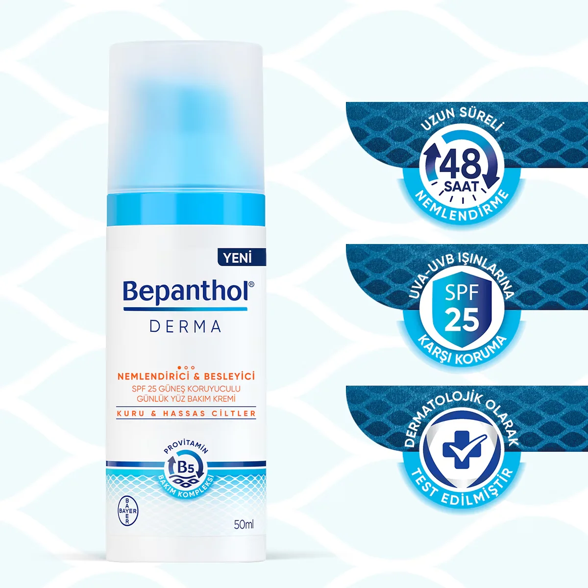 Bepanthol Derma Moisturizing And Nourishing Spf 25 face Care Cream 50 ml