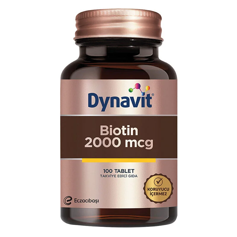 Dynavit Biotin 2000 mcg - Gesunde Haare, Haut &amp; Nägel (100 Tabletten)