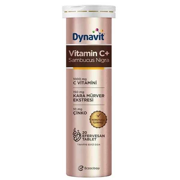 Eczacıbaşı Dynavit Vitamin C + Sambucus Nigra 20 effervescent Tablets