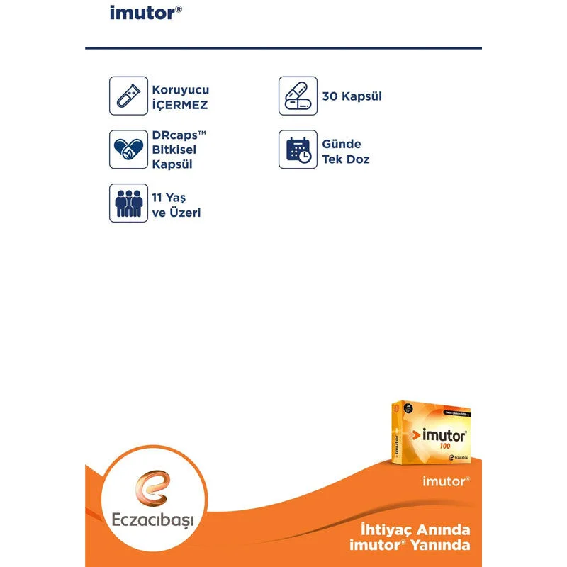 Imutor Beta Glukan 100 mg - Immununterstützung Kapseln (30 Stk)
