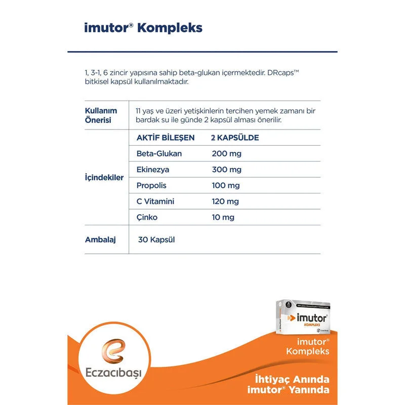 Imutor Complex – 30 Kapseln zur Unterstützung des Immunsystems & Energiesteigerung