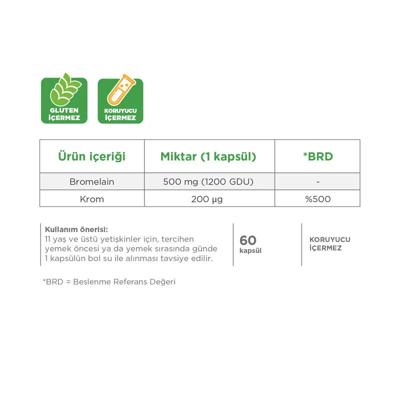 Dynavit Bromelain &amp; Chrompicolinat Kapseln - 60 Stück