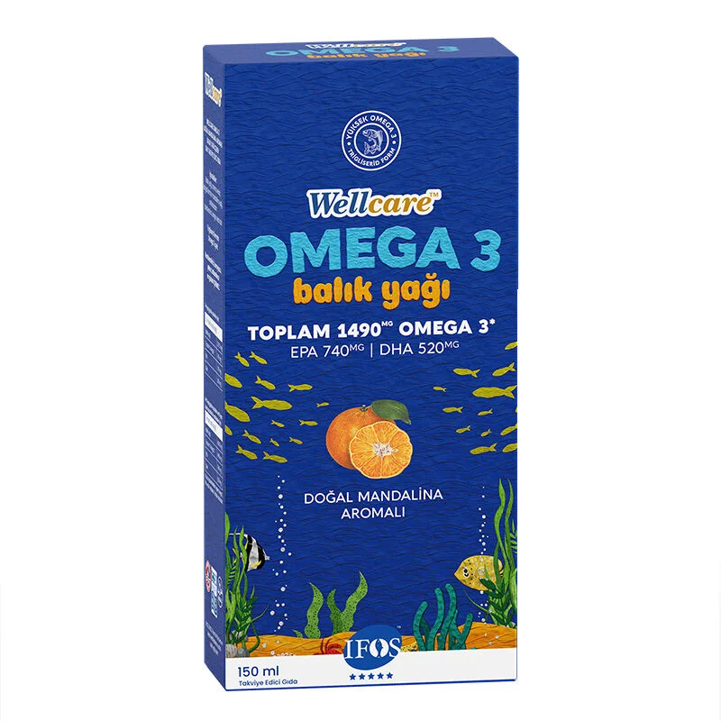 Wellcare Omega 3 natural Mandarin Flavored Fish Oil 150 ml