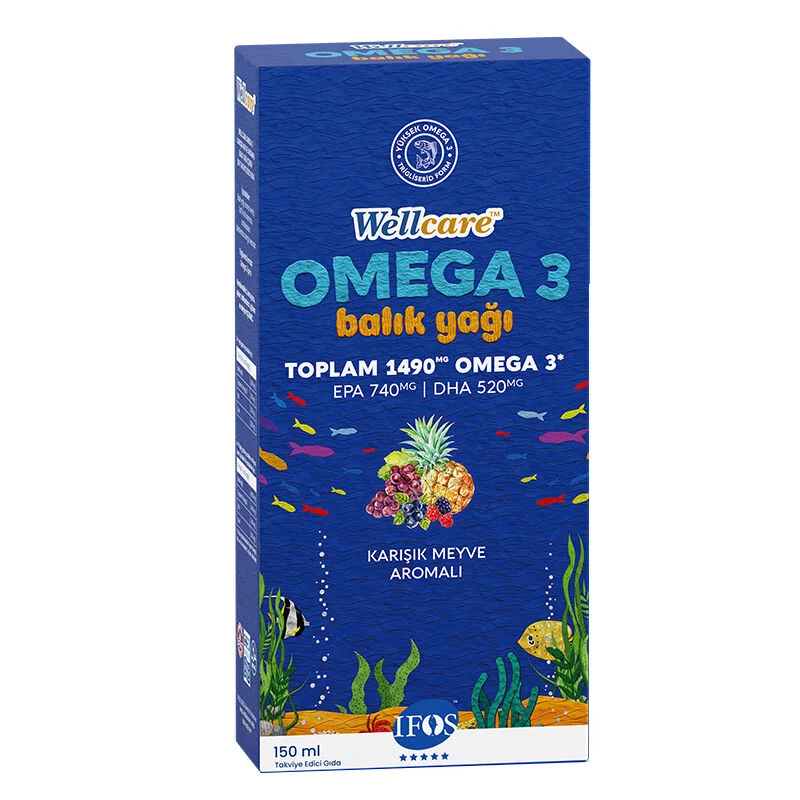 Wellcare Omega 3 natural Mixed Fruit Flavored Fish Oil 150 ml