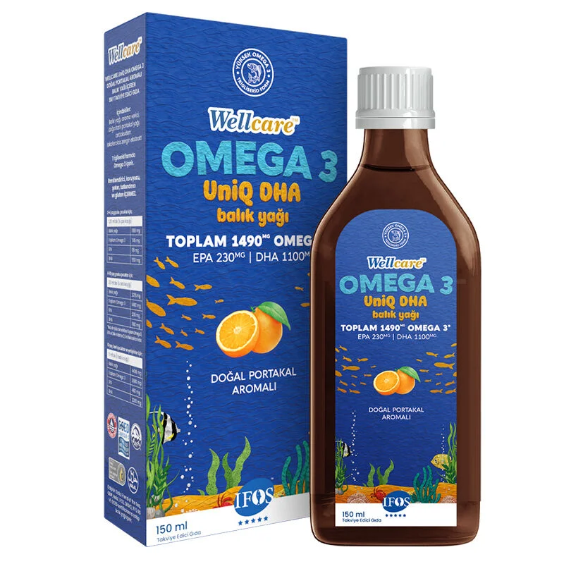 Wellcare زيت السمك ويلكير أوميجا 3 بنكهة البرتقال 150 مل