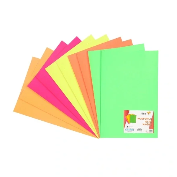 Lino Fluorescent Craft Paper 5 colors 10-pack (20 x 30 cm)