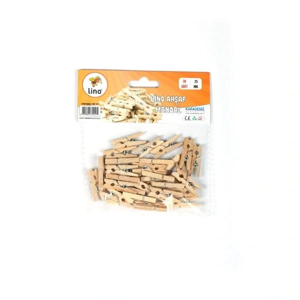 Lino Wooden Pegs 25 mm 30 pcs