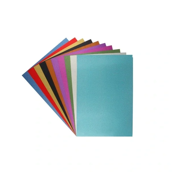 Lino Glitter Cardboard 250 gr 10 mixed Colors (20 x 30 cm) Glitter Does Not Spill