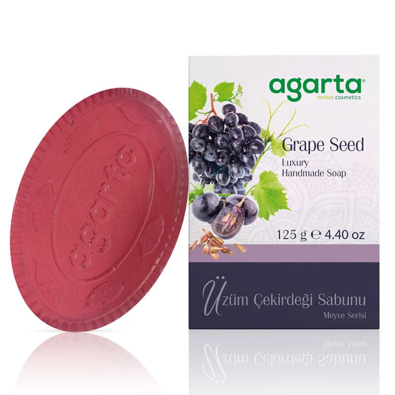 Agarta Traubenkernseife 125g - Nährend, Für Alle Hauttypen