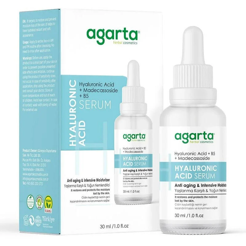 Agarta سيروم حمض الهيالورونيك من أغارتا، مرطب مكثف ومقاوم للشيخوخة، 30 مل