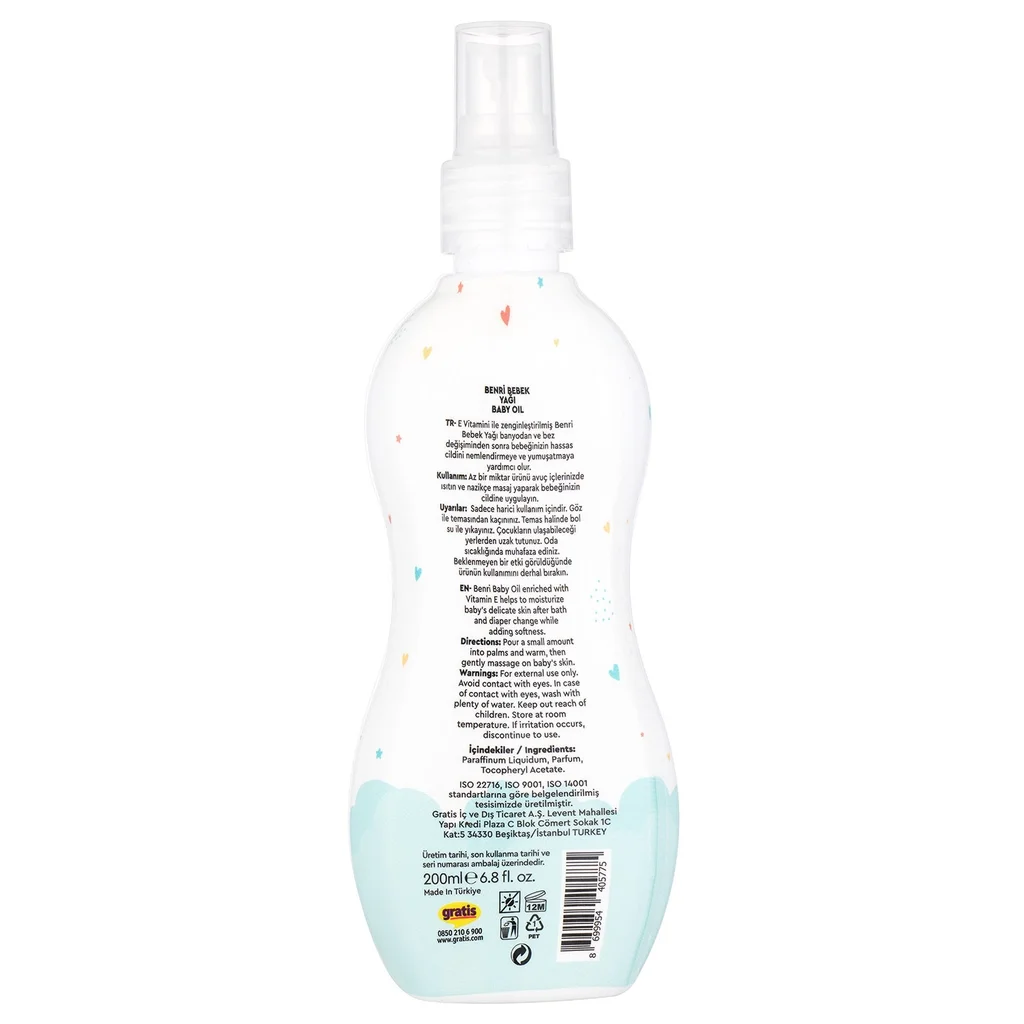 Benri Baby Oil Spray 200 ml