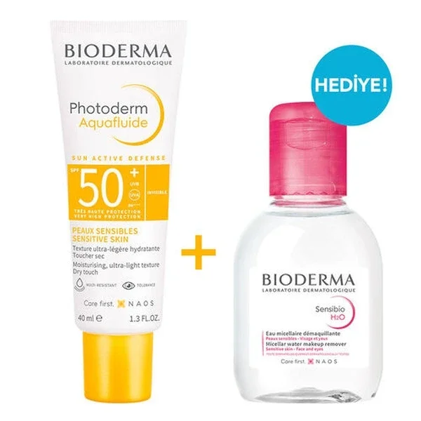 Bioderma Photoderm Aquafluid Spf50+ 40 ml Sensibio H20 100 ml Gift