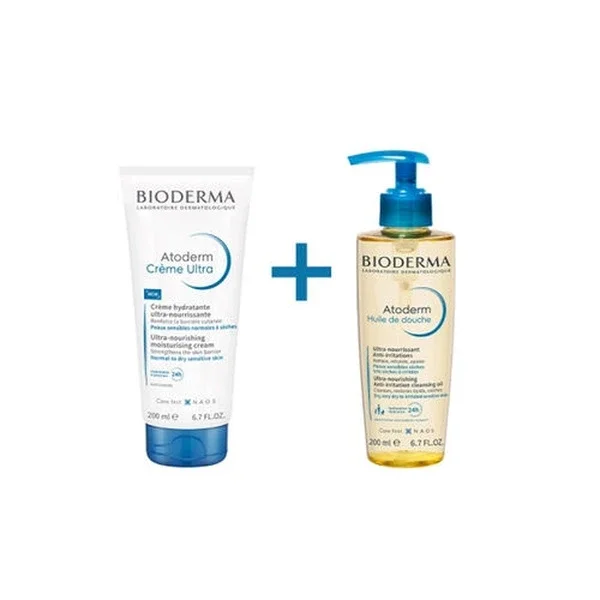 Bioderma Atoderm Cream 200 ml + Shower Oil 200 ml