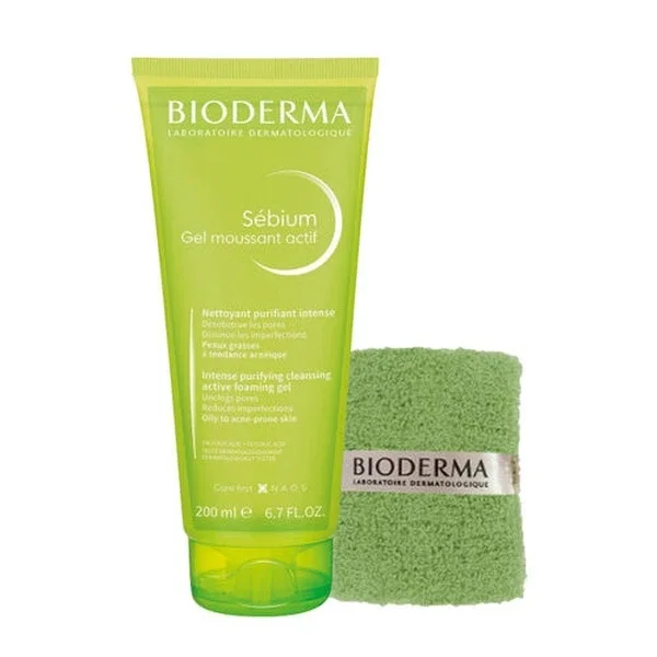 Bioderma Sebium Foaming Gel Active 200 ml + Wrist Towel Gift