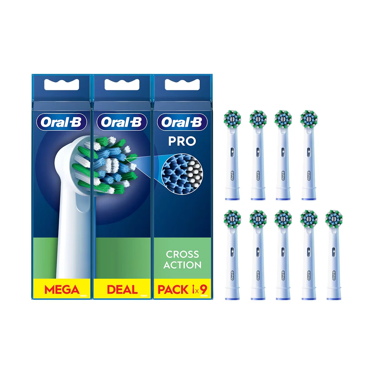 Oral-b Cross Action Replacement Head 9 pcs