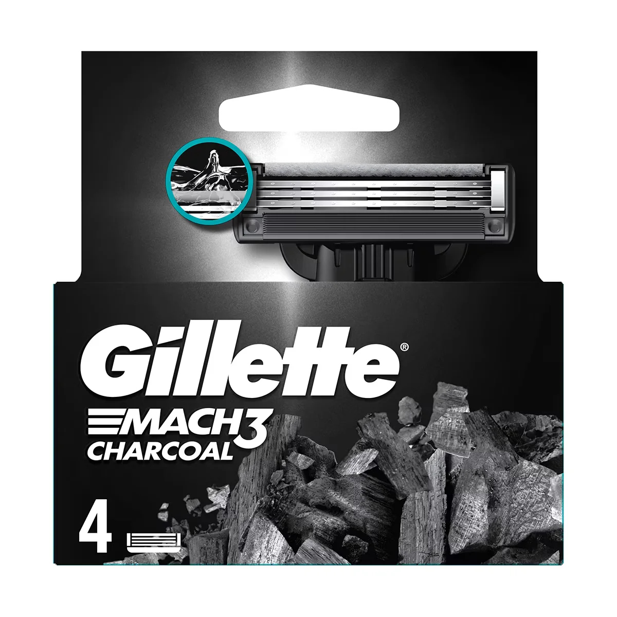 Gillette Mach3 charcoal Razor Blades 4-pcs