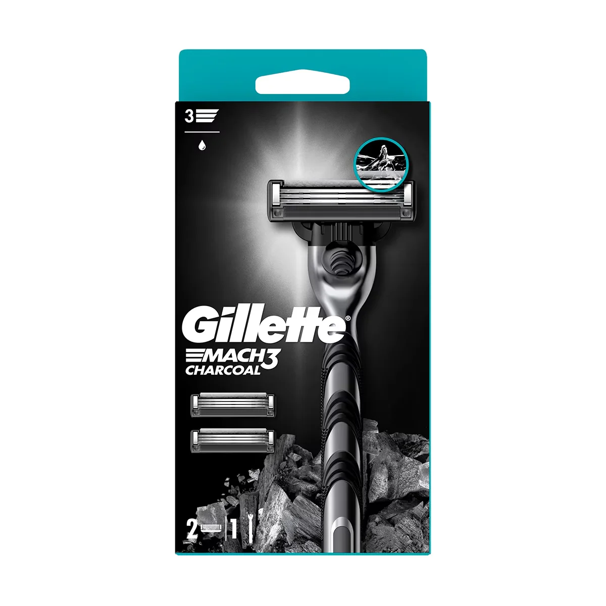 Gillette Mach3 charcoal Refill Razor