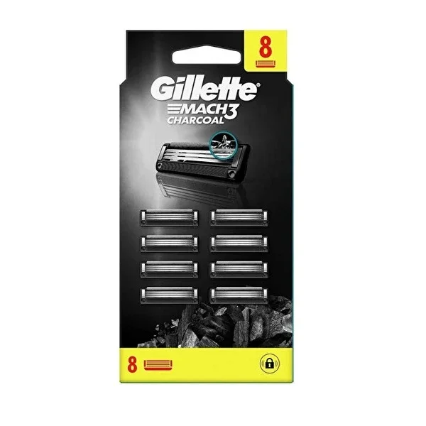 Gillette Mach3 Charcoal Spare Blades 8 pcs