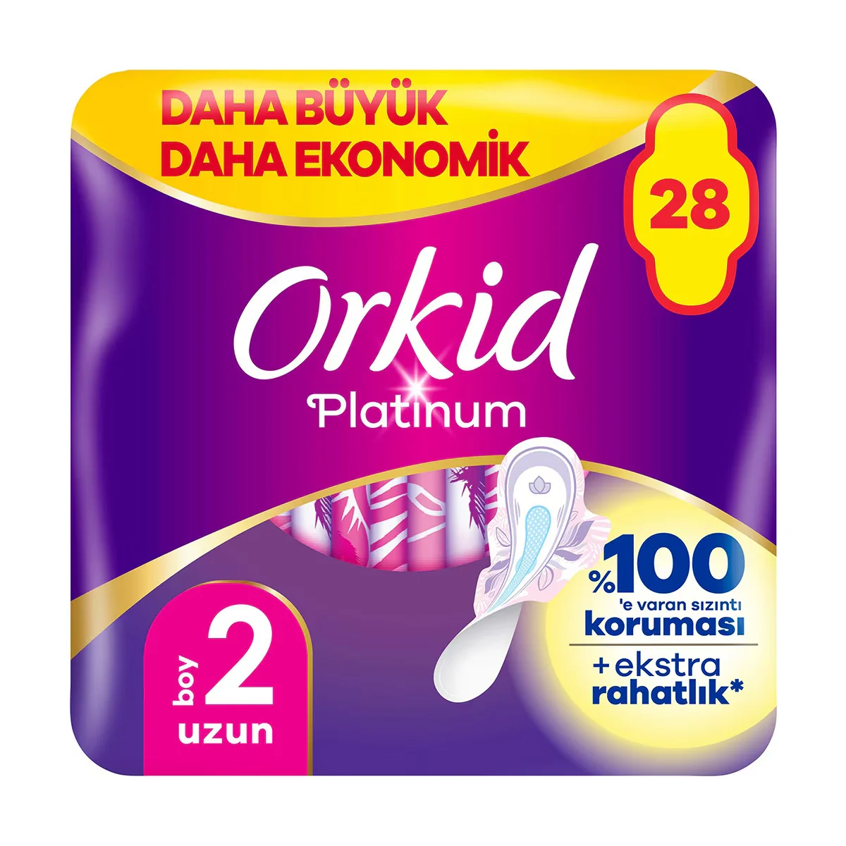 Orkid Platinum Long Binden Größe 2, 28 Stück