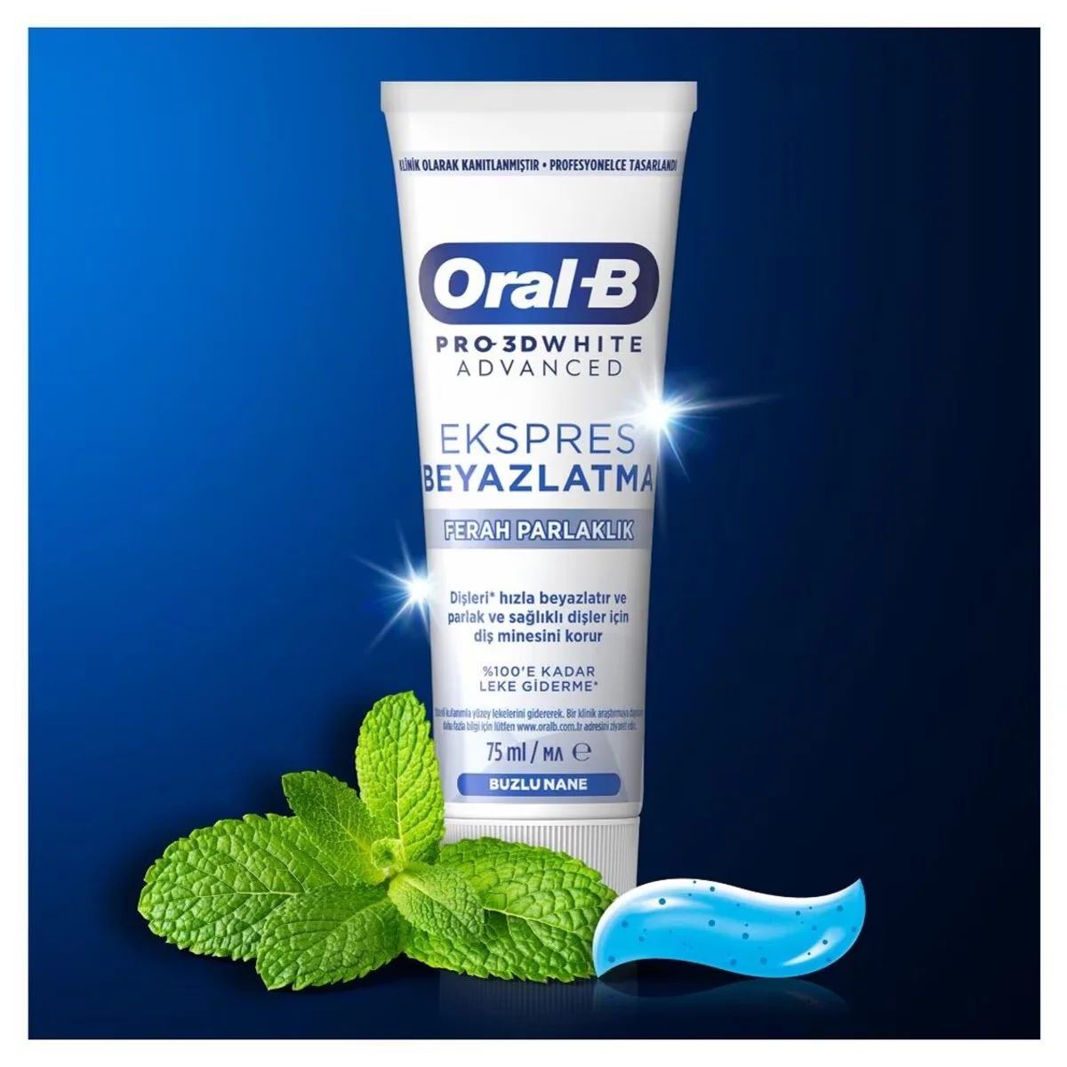 Oral-b Pro 3 D White Advanced Express Whitening Fresh Brightness Toothpaste 75 ml