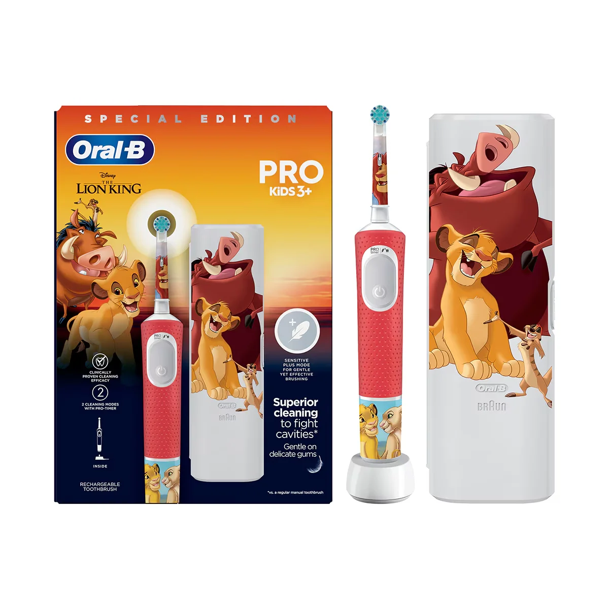 Oral-b Pro D103 lion King Rechargeable Toothbrush And Travel Case