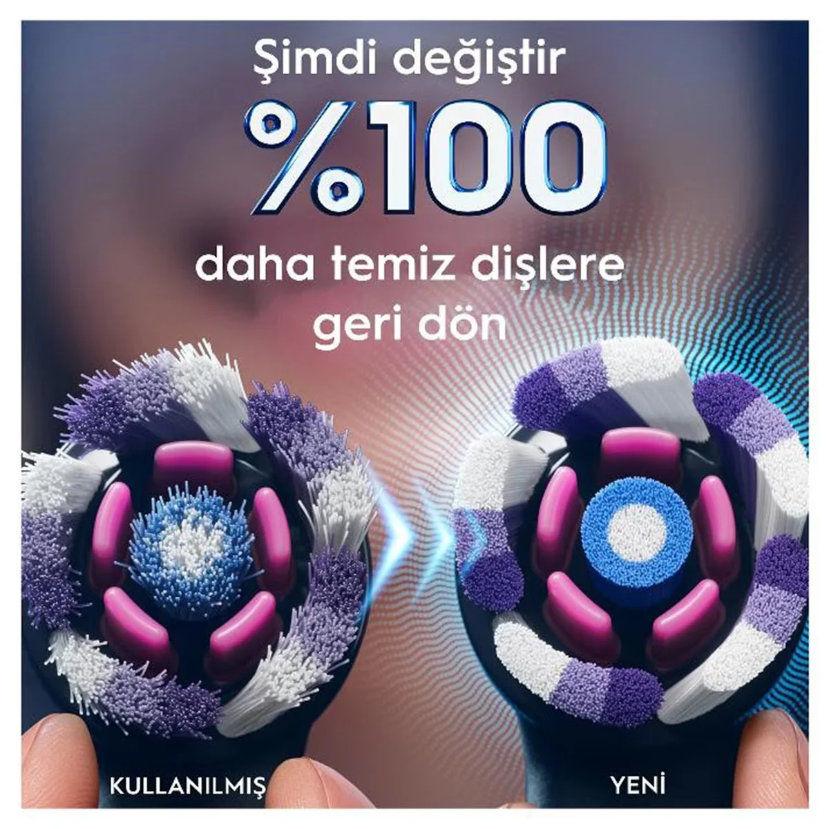 Oral-B رأس بديل لفرشاة الأسنان أورال-بي آي أو راديانت وايت القابلة لإعادة الشحن، أبيض، 4 قطع