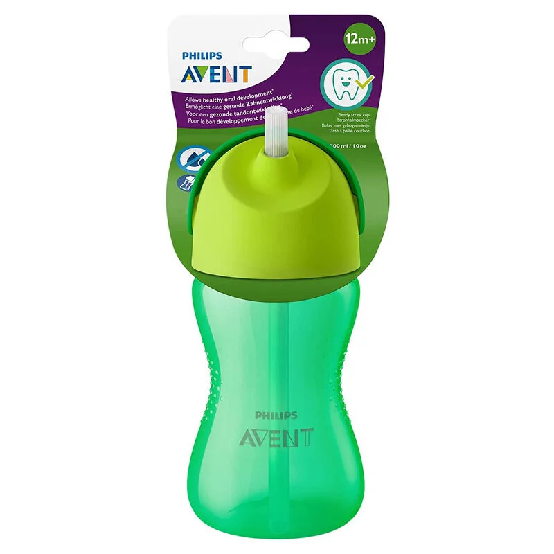 Philips Avent Glass With Straw 12+ Months 300 ml - Green