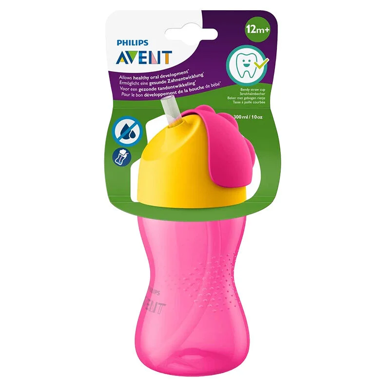 Philips Avent Glass With Straw 12+ Months 300 ml - Pink