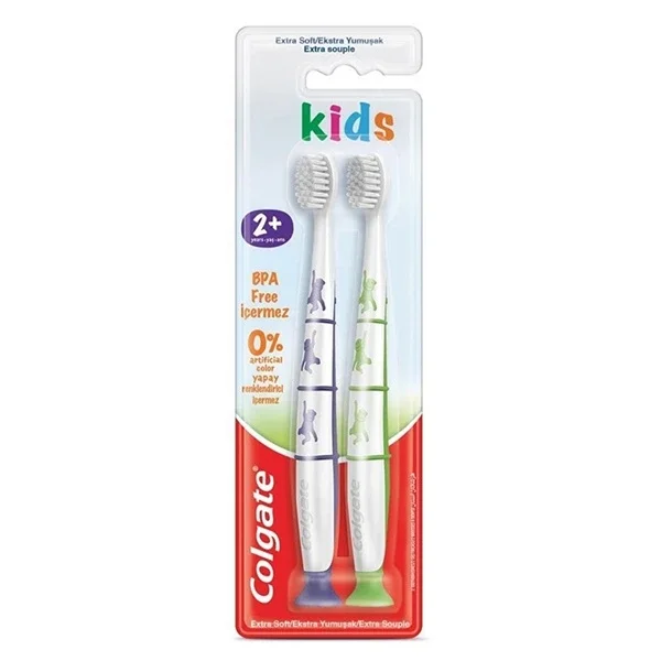 Colgate Extra Soft Toothbrush For 2 year Old Children 1+1